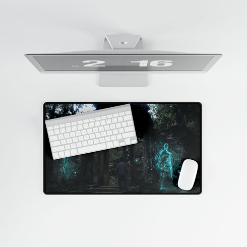 Holographic Jungle Ruins Neon Spirits Gaming XXL Extended Desk Mat - View 8 | Prints With Passion