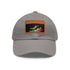 Vibrant neon watercolor cap with light brown patch for a pop of color.