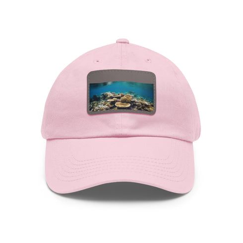 Great Barrier Reef themed unisex baseball cap in white with colorful coral design