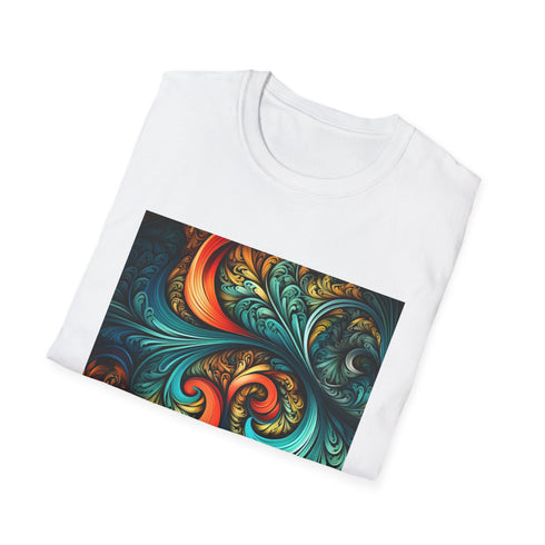 Charcoal regular fit T-shirt featuring intricate fractal pattern and DTG design