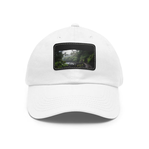 Maui Island Paradise Cotton Baseball Cap White Light Brown Rectangle Unisex