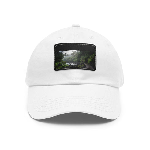Maui Island Paradise Baseball Cap in White with Light Brown Patch