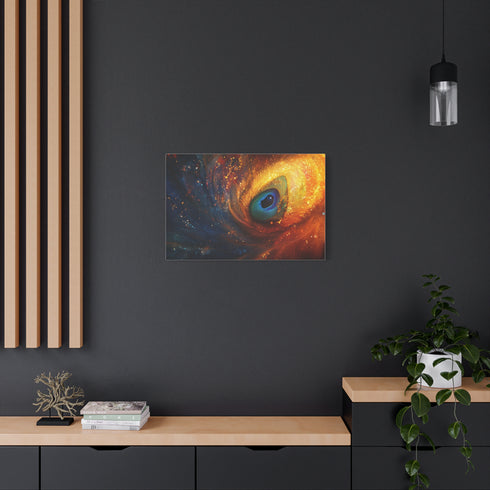 Vortex of Feathers and Starlight Stretched Canvas Wall Art