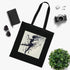 Dance Symphony Tote Bag in Black Cotton with Dancer Silhouette