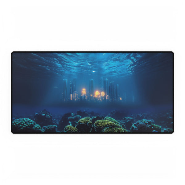 Sunken City Glowing Through Coral Reef ā XL & XXL Desk Mat ā Full Top-Down Artwork View