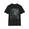Charcoal cotton T-shirt featuring textured crocodile painting for summer casual wear