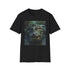 Charcoal cotton T-shirt featuring textured crocodile painting for summer casual wear