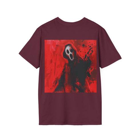Ghastly Ghostface Scream Shirt in Charcoal, DTG-printed, crew neck cotton tee.