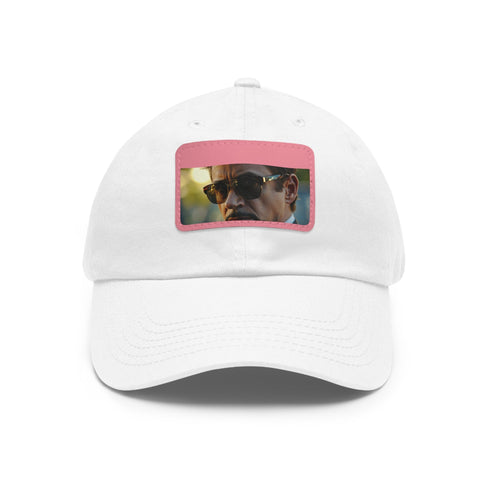 Iron Man Snapback Cap in White with Light Brown Patch