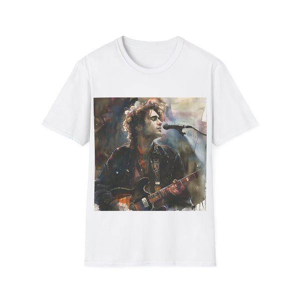 Jeff Buckley charcoal watercolor concert tee, cotton mens t-shirt.