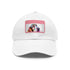 Basset Hound baseball cap in white with light brown patch.
