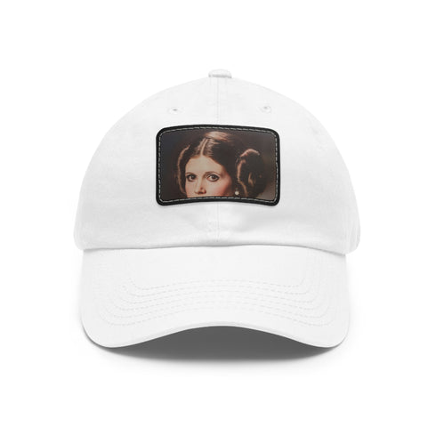 Galactic Princess Leia White Baseball Cap with Brown Embroidery
