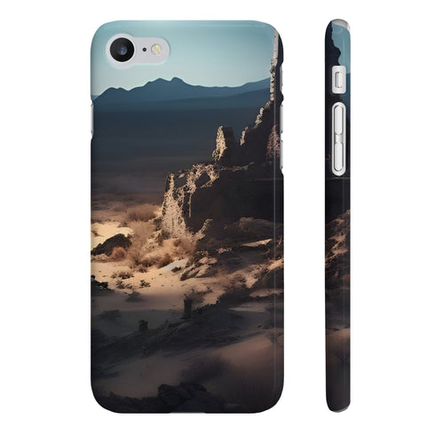 Desert ruins night sky iPhone case glossy accessory slim aesthetic.