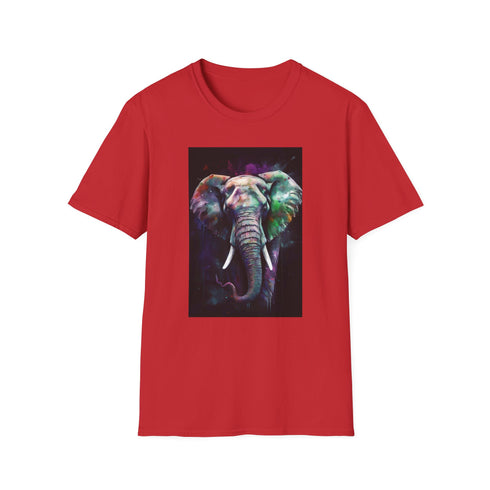 Charcoal t-shirt with detailed elephant graphic soft cotton crew neck design