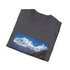 Mountain-inspired charcoal cotton tee with Himalayan trail graphic.