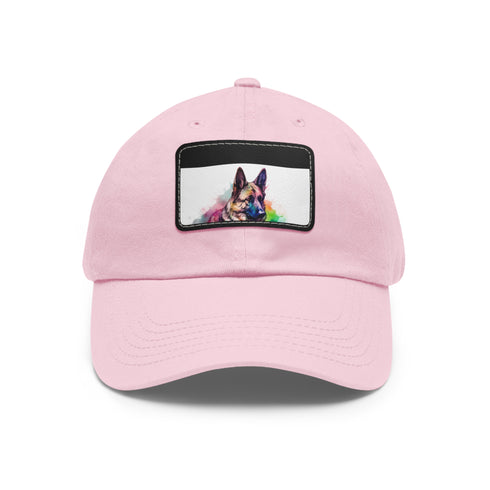 German Shepherd PupPrint Baseball Cap in White with Light Brown patch