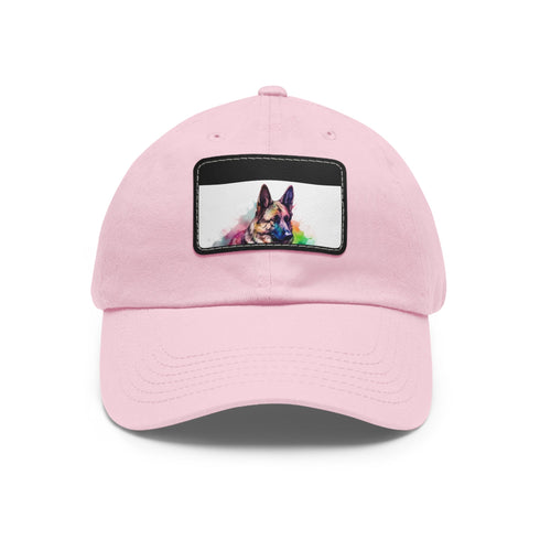 German Shepherd PupPrint Baseball Cap with Light Brown Rectangle Patch
