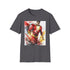 Shazam superhero t-shirt in charcoal, crew neck, lightning design.