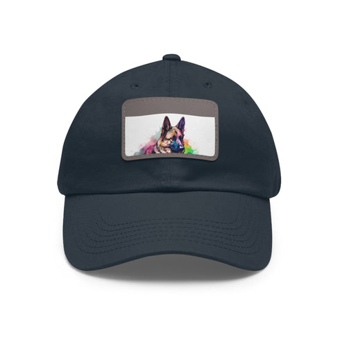 German Shepherd PupPrint Baseball Cap in White with Light Brown patch