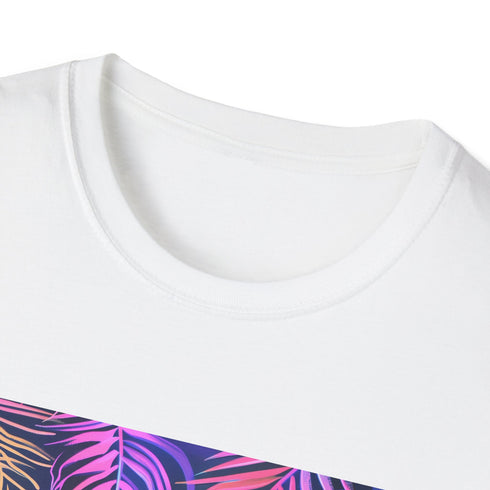 Neon tropical paradise tee in charcoal, size small.