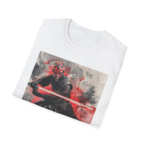 Charcoal cotton T-shirt featuring Darth Maul illustration with dual-bladed lightsaber