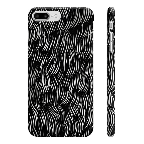 Abstract calligraphy stroke slim glossy phone case for iPhone 7/8 Plus.