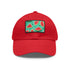 Watermelon print Hawaiian cap with light brown patch, rectangle shape.