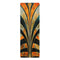 Stylish rubber yoga mat with abstract art deco patterns for practice.