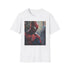 Charcoal cotton T-shirt with vibrant Spider-Man painting capturing dynamic action