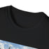 Fantasy castle graphic t-shirt in charcoal, enchanting and mythical design.