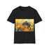 Bumblebee watercolor art tee in charcoal, size small. Soft cotton material.
