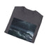 Ocean storm charcoal cotton t-shirt with Symphony of Power design.