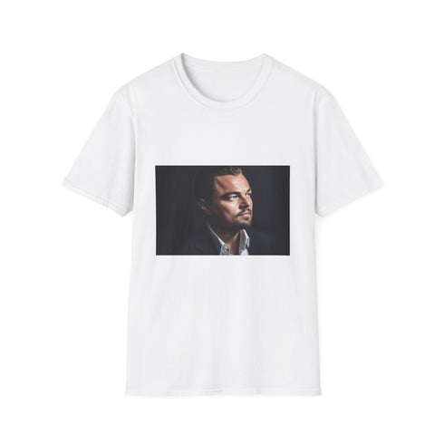 Charcoal crew neck cotton T-shirt with Leonardo DiCaprio graphic design
