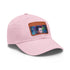 Neon watercolor Elon Musk baseball cap with white/light brown patch.