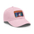 Neon Dreams watercolor baseball cap in white with light brown patch