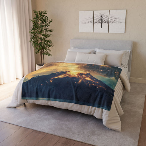 Inverted Volcano Raining Stardust — Plush Fleece Throw Blanket — Product Detail View 9