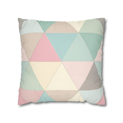 Pastel geometric pillowcase with soft colors for modern bedroom decor