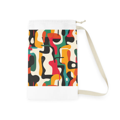 Modern abstract bright laundry bag with seamless pattern and bold colors