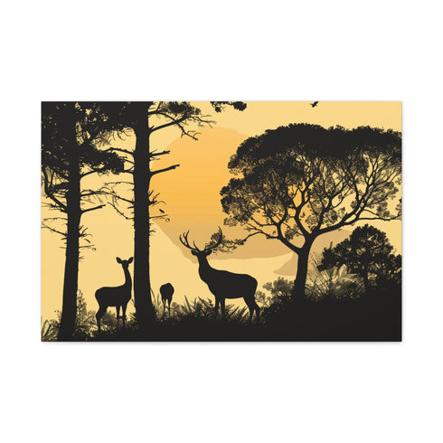Nature Wildlife Silhouette — Canvas Wall Art — Living Room Wall Lifestyle View