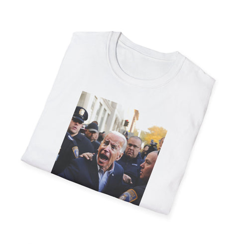 Charcoal cotton Joe Biden tee with watercolor portrait and crew neck design