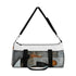 Abstract geometric shapes duffel bag, perfect for adventures or gym sessions.
