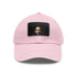 Barack Obama themed white baseball cap with light brown patch.