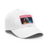 Morgans Neon Dreams Cap white with light brown patch, rectangle shape.
