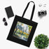 Central Park Serenity Tote Bag in Black Cotton featuring tranquil watercolor.