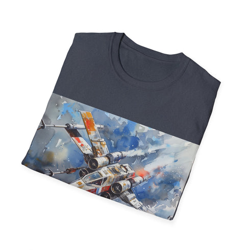 Galactic XWing Adventure Tee in Charcoal, men's regular fit cotton t-shirt.