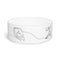Chic ceramic face pet bowl in minimalist design for cats and dogs.