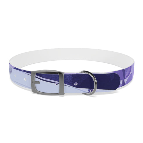 Stylish lavender floral dog collar for medium dogs in black onyx.