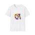 Charcoal cotton T-shirt with playful Jack Russell design in vibrant colors