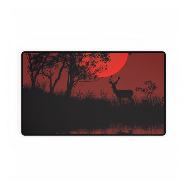 Nature Wildlife Silhouette Deer ā XL & XXL Desk Mat ā Gaming & Workspace Desk Setup View