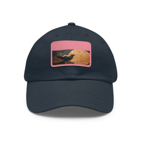 Midnight Elegance black baseball cap with abstract copper-gold design.
